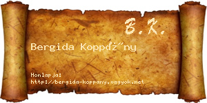 Bergida Koppány névjegykártya